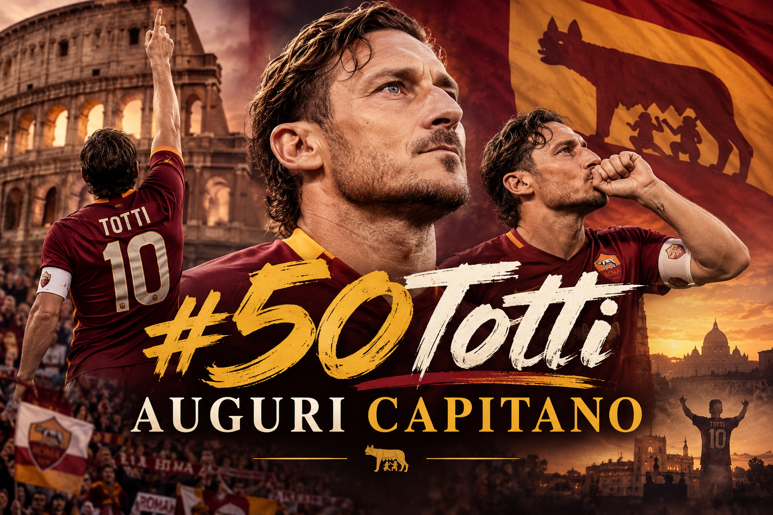 Send your birthday messages for Totti to Retesport