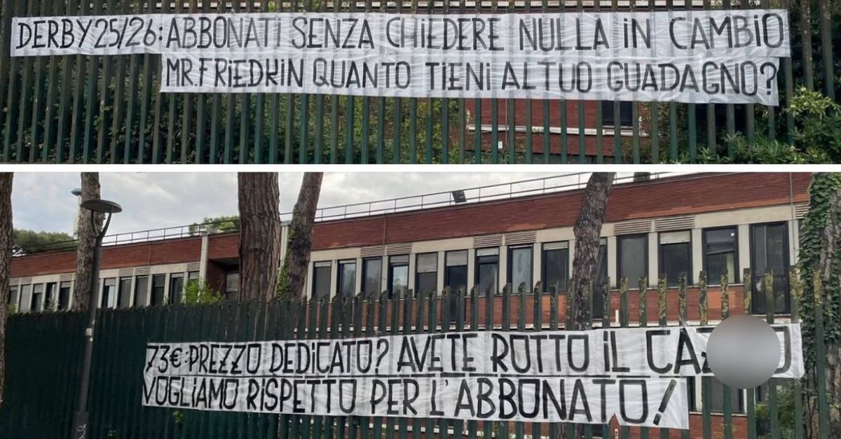 Roma fans protest high ticket prices in Derby