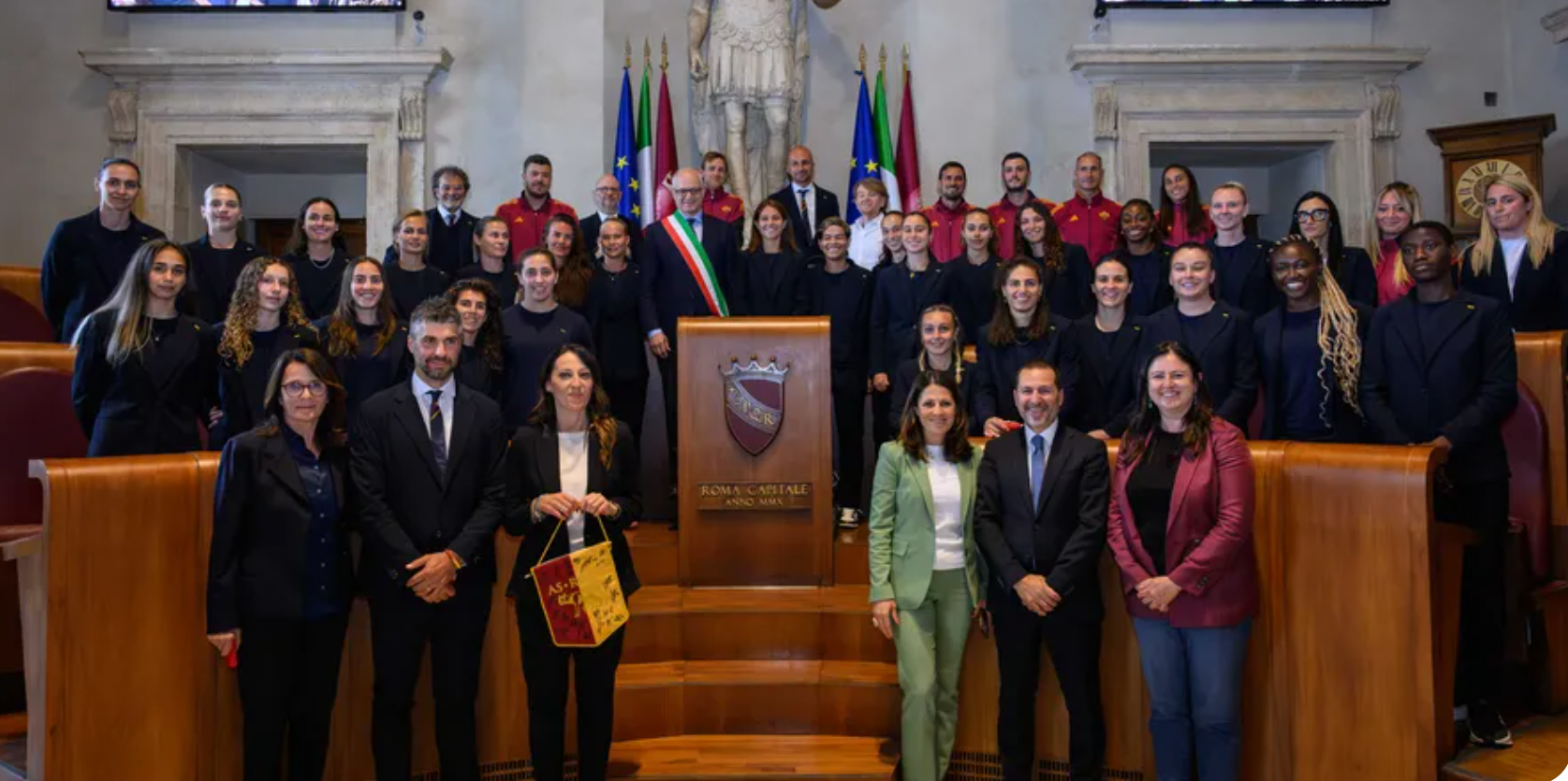 Roma Femminile honoured at Rome City Hall after winning third Serie A title