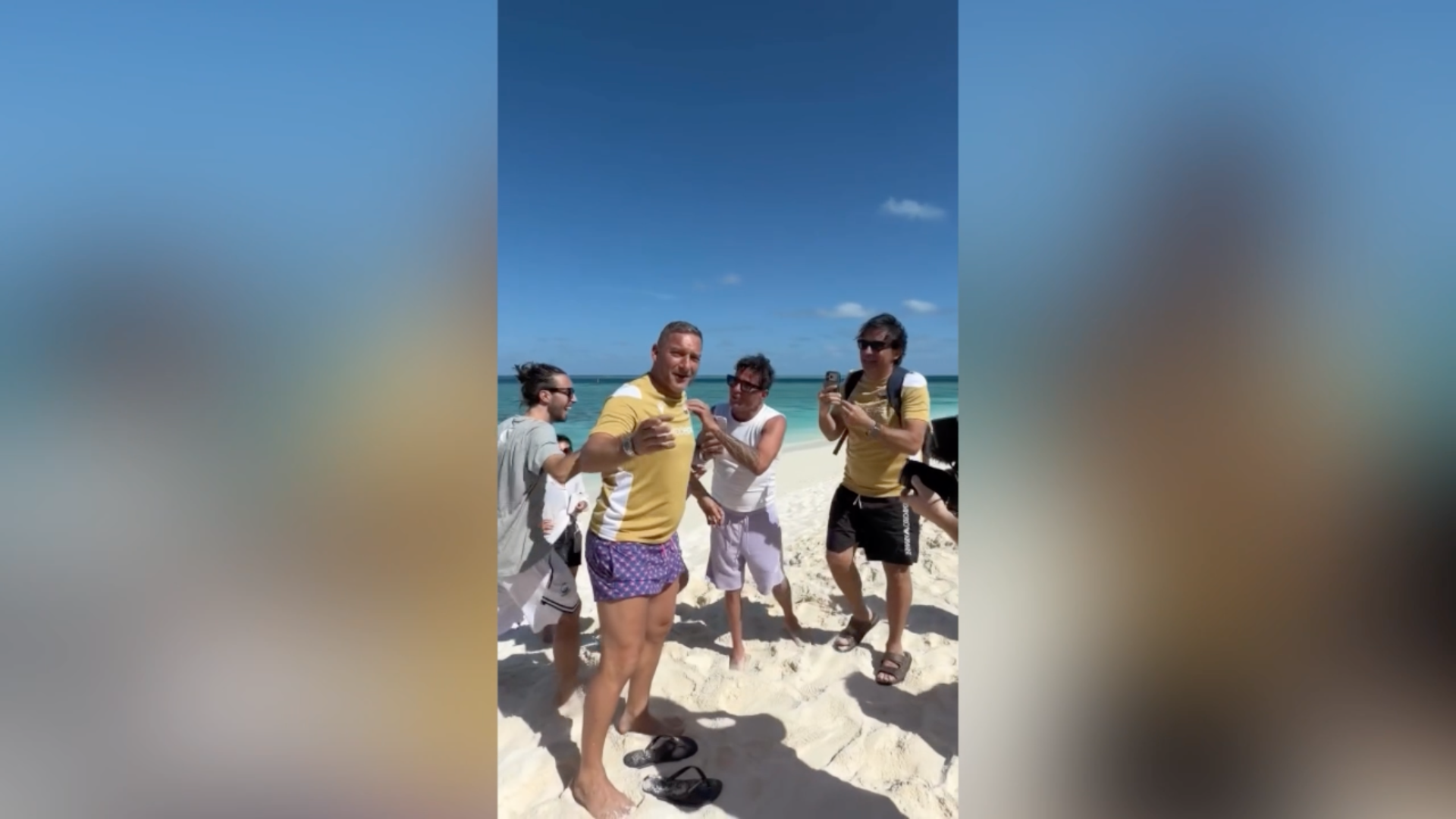 Totti shows class knows no age: beats Candela and Perotti at beach soccer in the Maldives