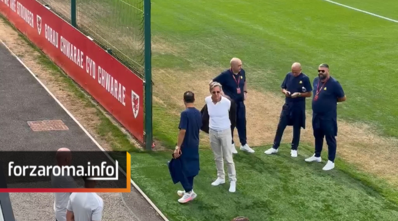 Roma open training session in Wales as new Chief Football Officer joins squad