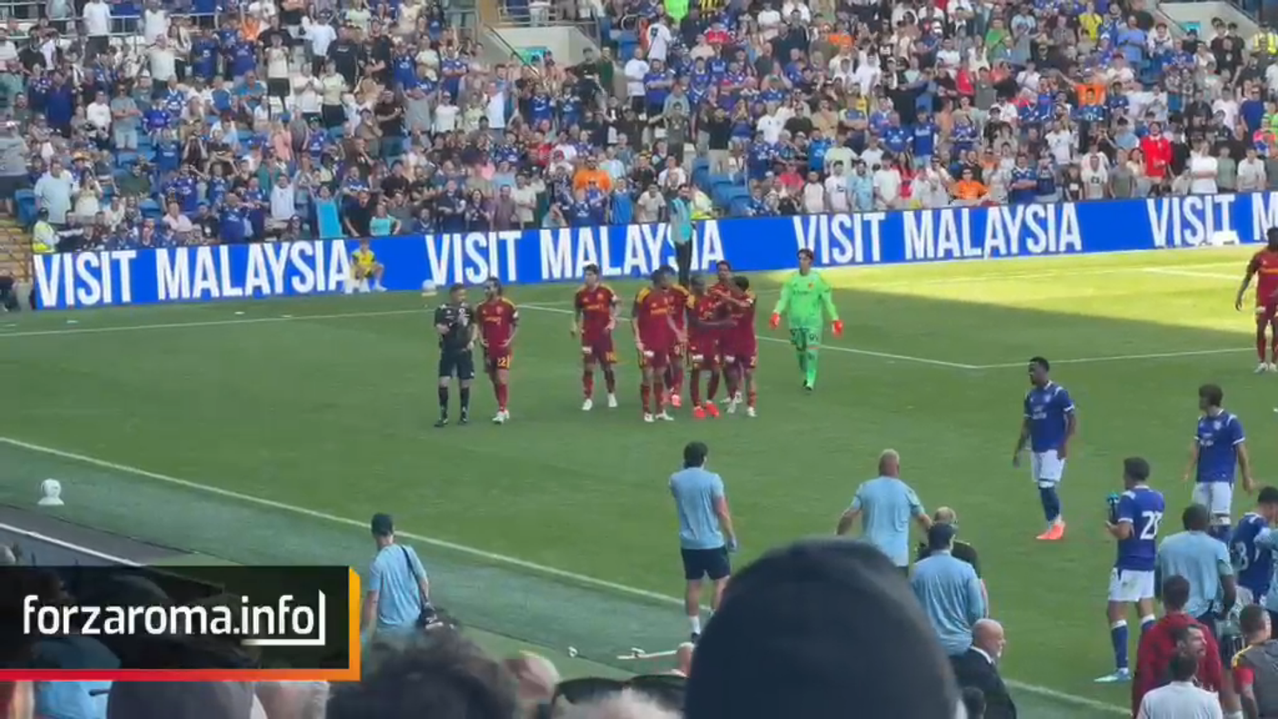 Dybala and Cristante clash during Cardiff friendly