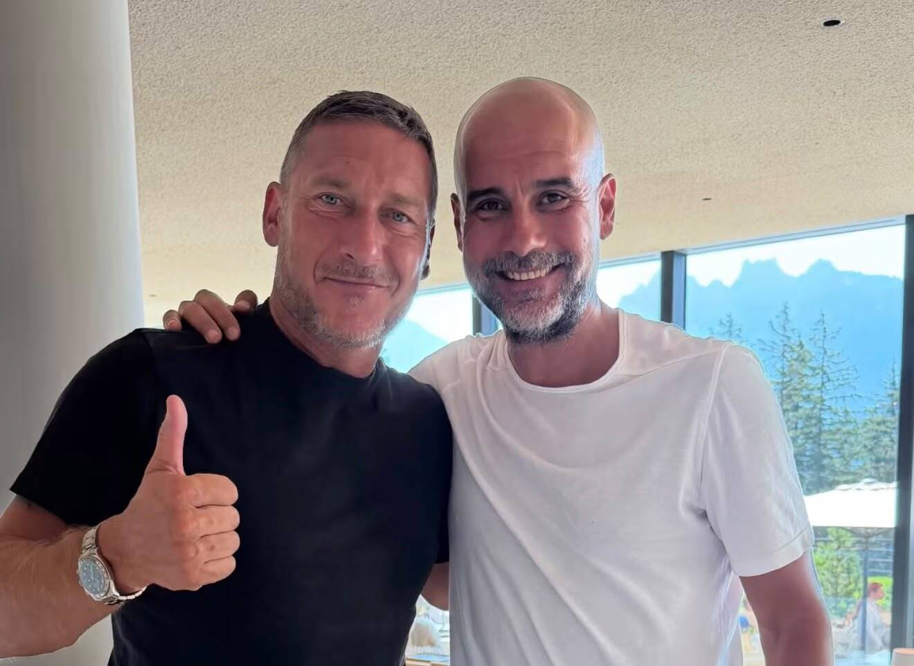 Totti meets Guardiola on holiday in South Tyrol