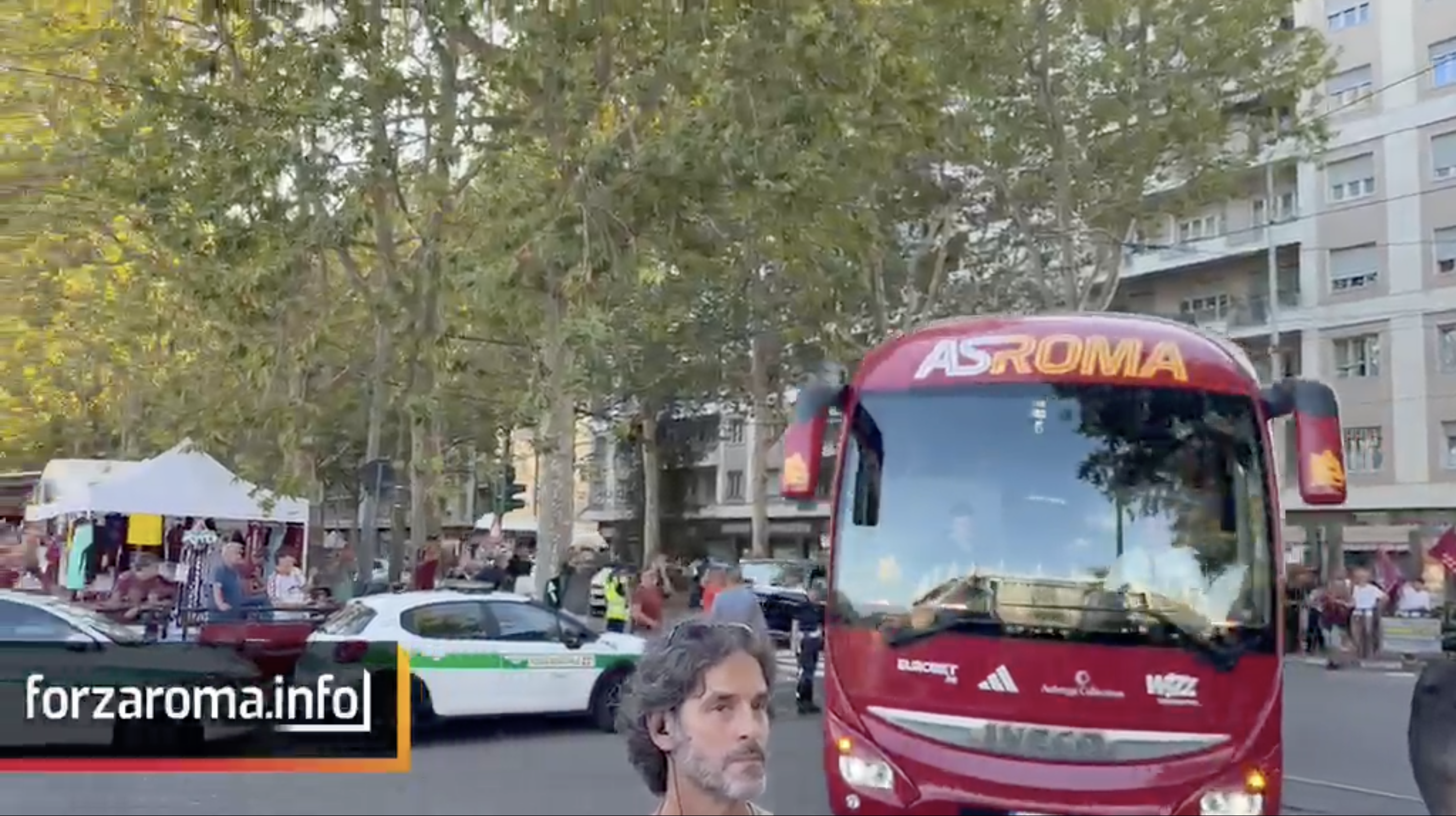 Roma arrive at Stadio Grande Torino ahead of 18:30 kickoff