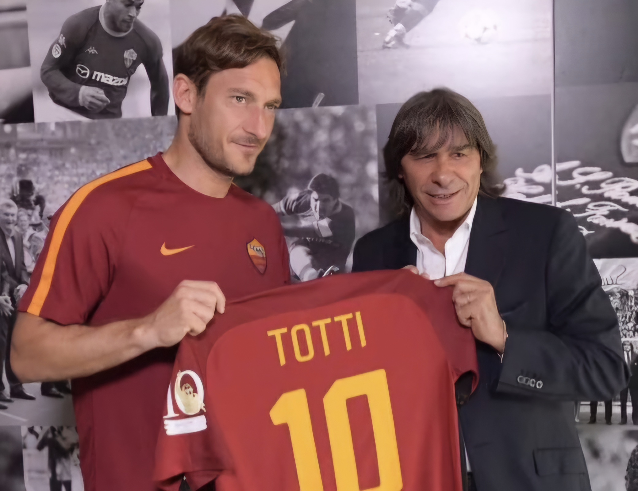 Conti pays tribute to Totti on anniversary of his first Roma goal
