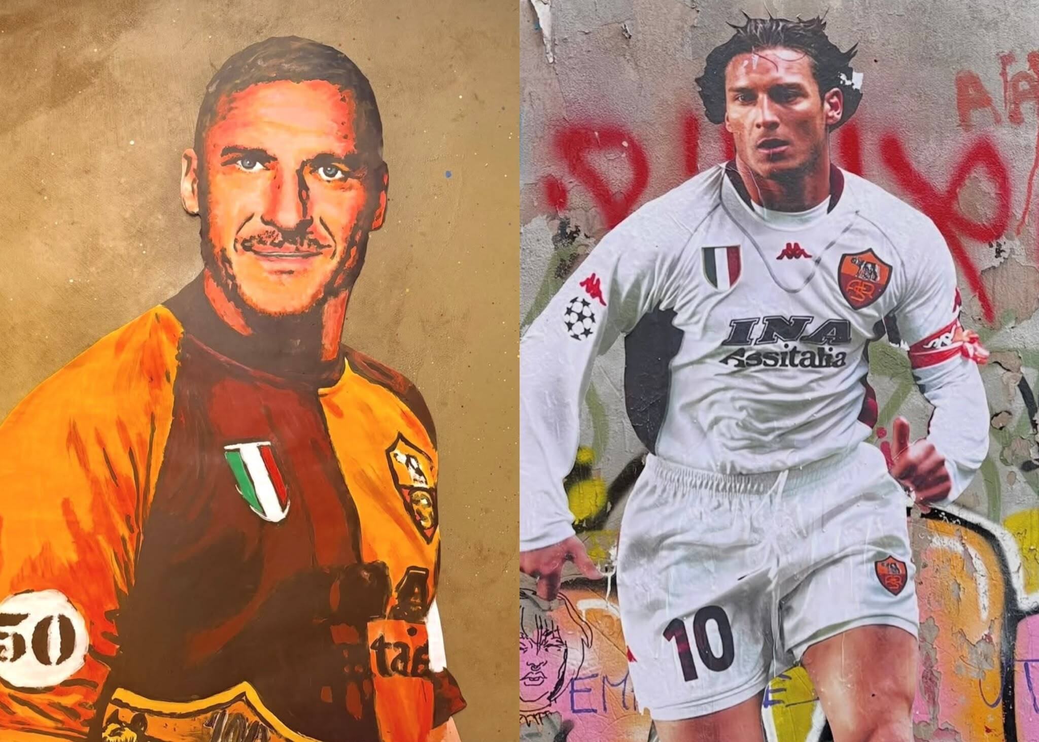 Two new murals honour Totti on his 50th birthday