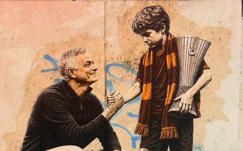 Mourinho returns to the Olimpico as Drugi's mural captures Roma's Conference glory