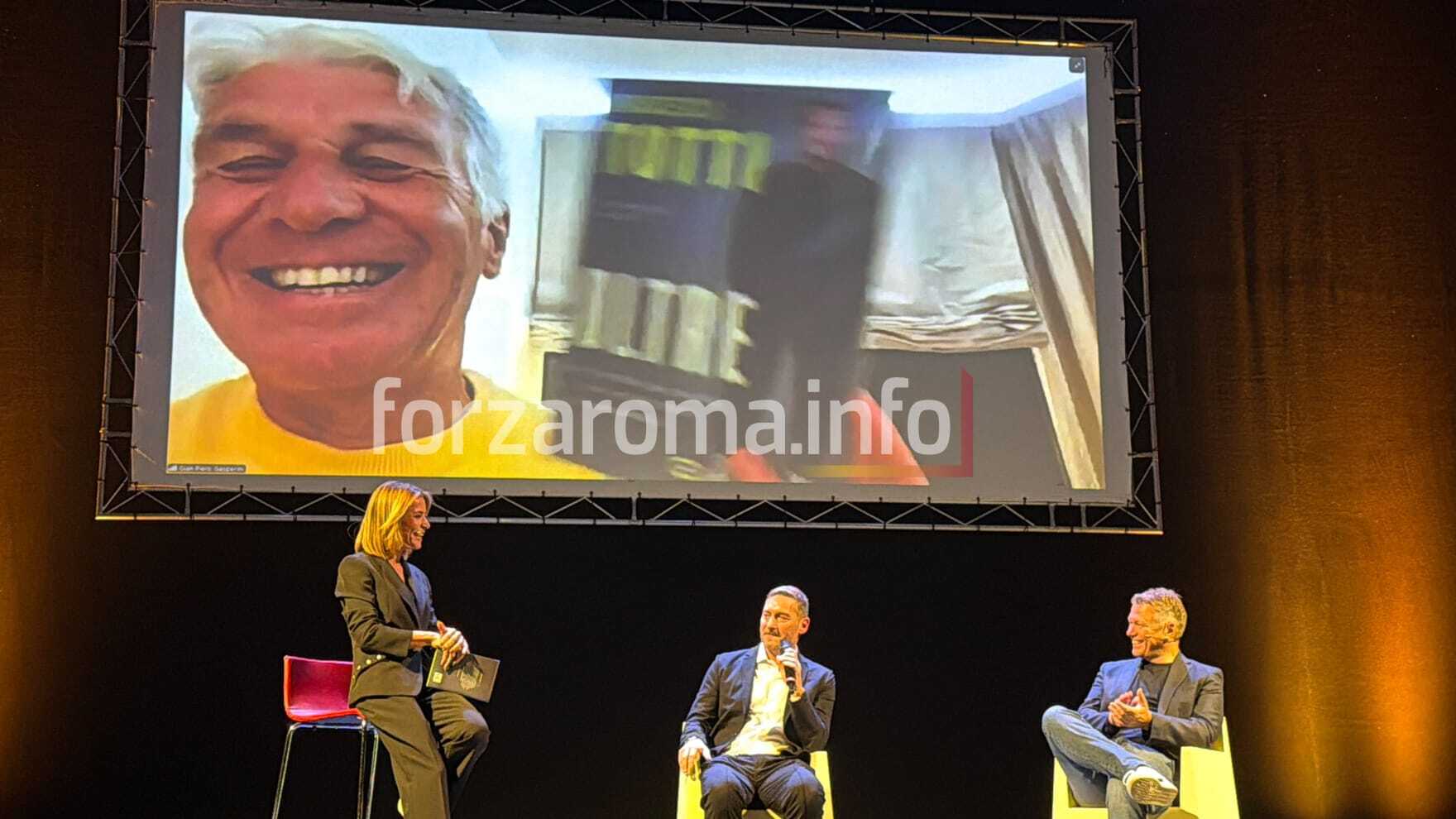Gasperini joins Totti's book launch by video call, with Roma-Slovan Bratislava looming