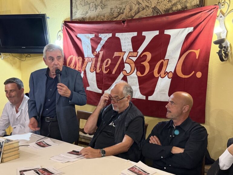 Riccardo Viola at the presentation of the book XXI Aprile