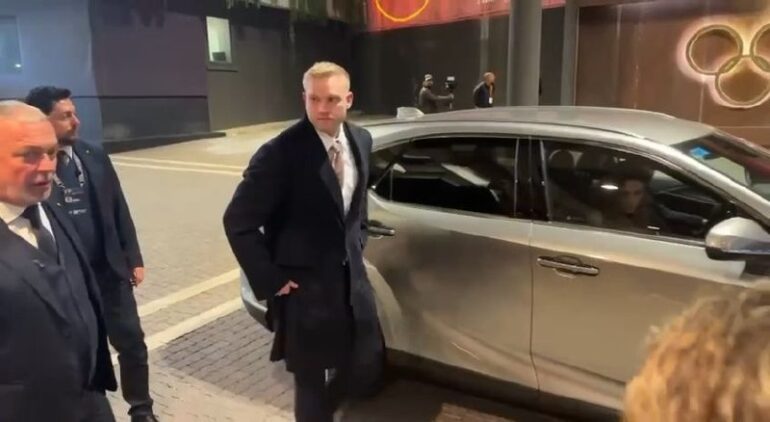 Corbin Friedkin attends Roma–Fiorentina at Olimpico