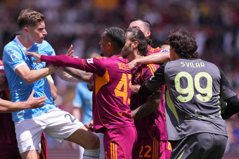 Wesley sent off as Derby della Capitale descends into violence