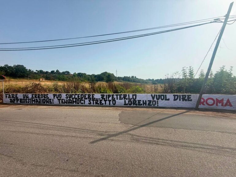 Pellegrini contract talks advance as fans display banner of support at Trigoria