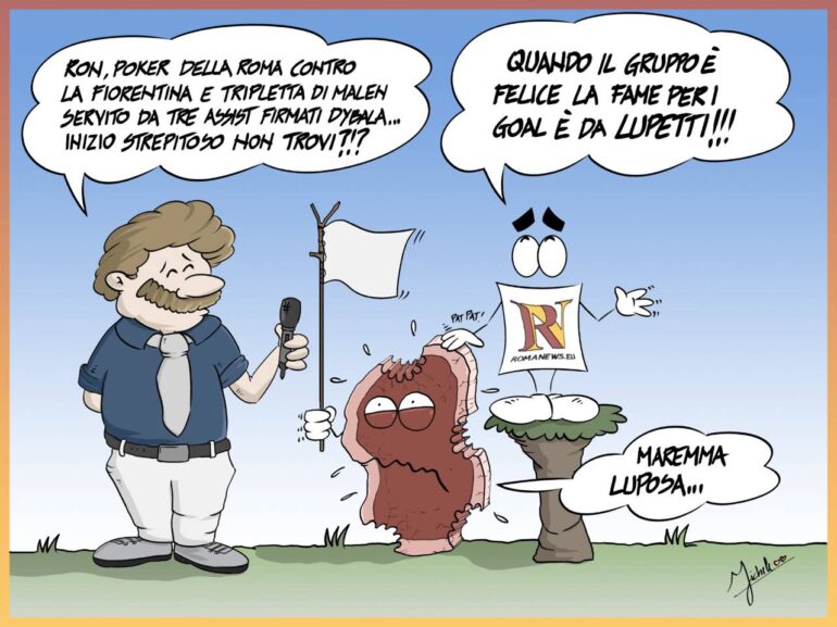 Roma Score Four Past Fiorentina in Season Opener; Fan Cartoon Celebrates Rout