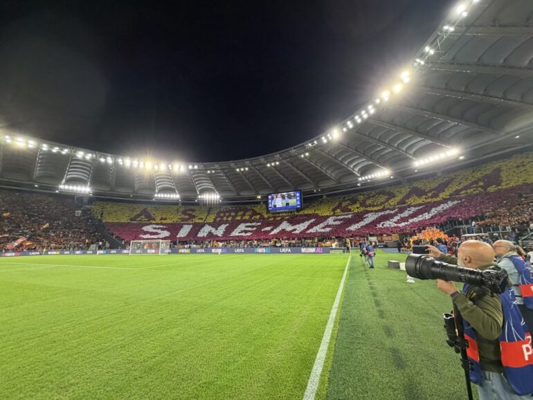 Roma fans stage massive Curva Sud display as Champions League returns to Olimpico against Real Madrid